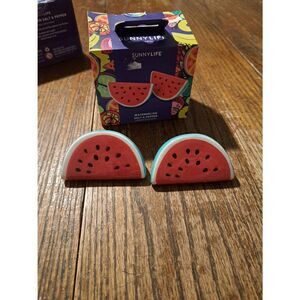 SunnyLife Watermelon Salt Pepper Shaker Set Ceramic Kitchen Summer Seasoning New
